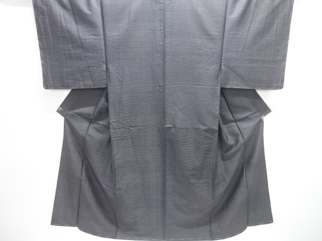 JAPANESE KIMONO / ANTIQUE MENS KIMONO / SILK / TSUMUGI / WOVEN KASURI PATTERN